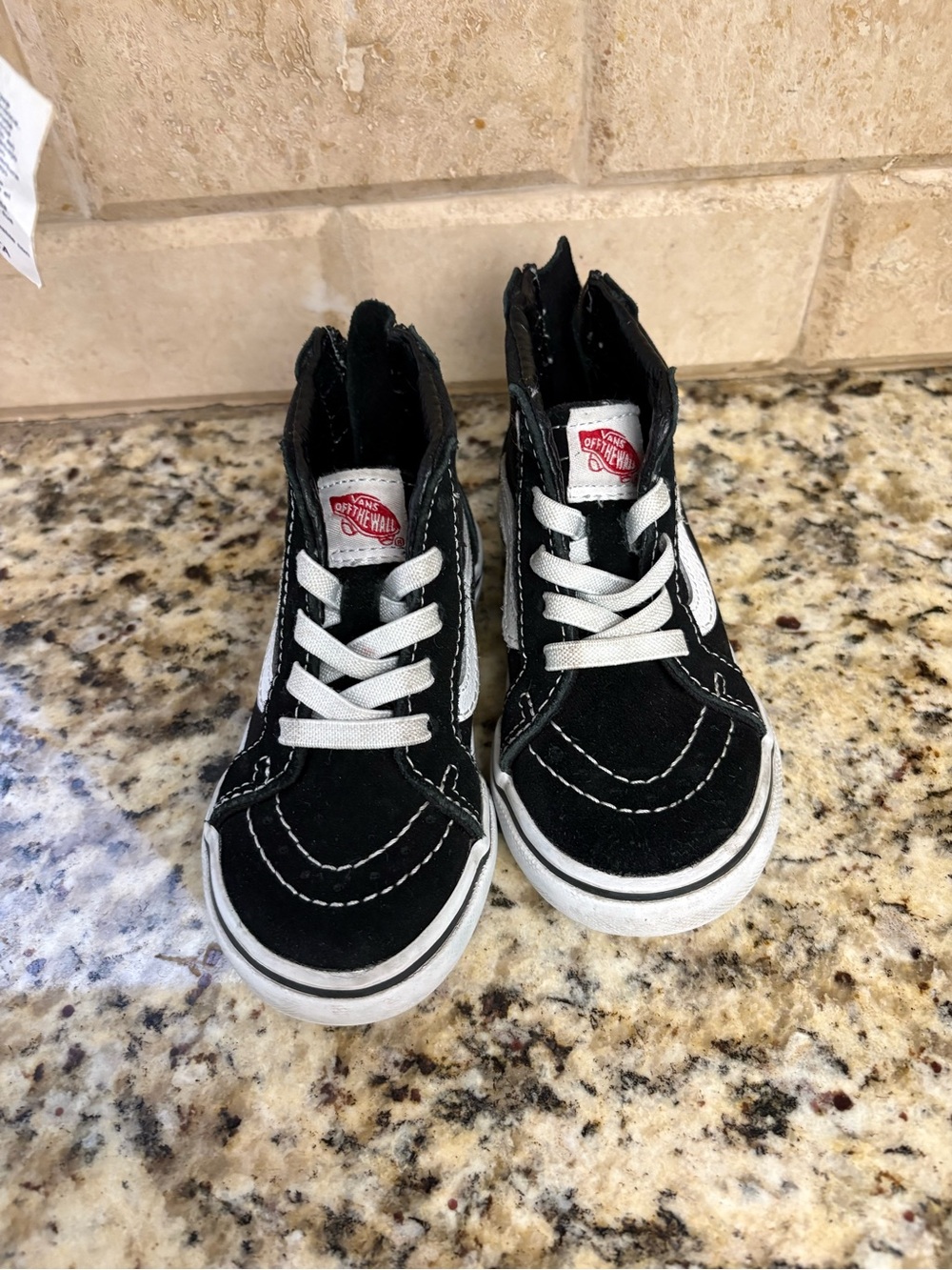 Vans Kids Black and White High-Top Sneakers